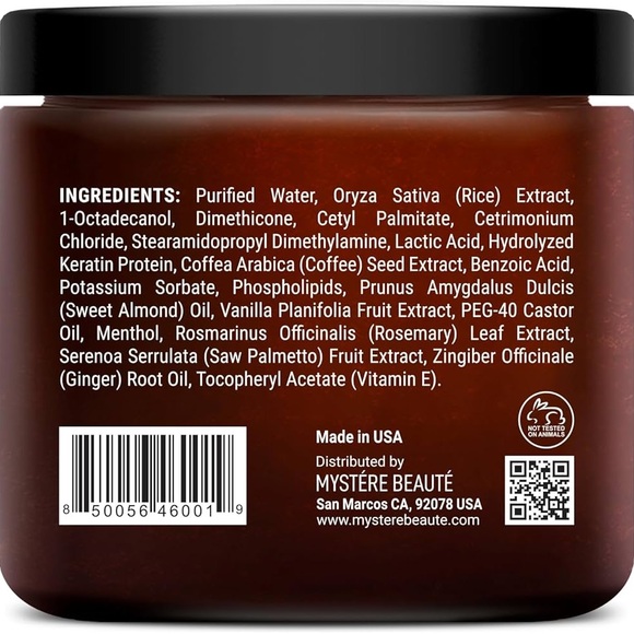 Mystere Beauté Arabica Coffee Hair Mask (8.45 fl oz.) NWT - Picture 5 of 7